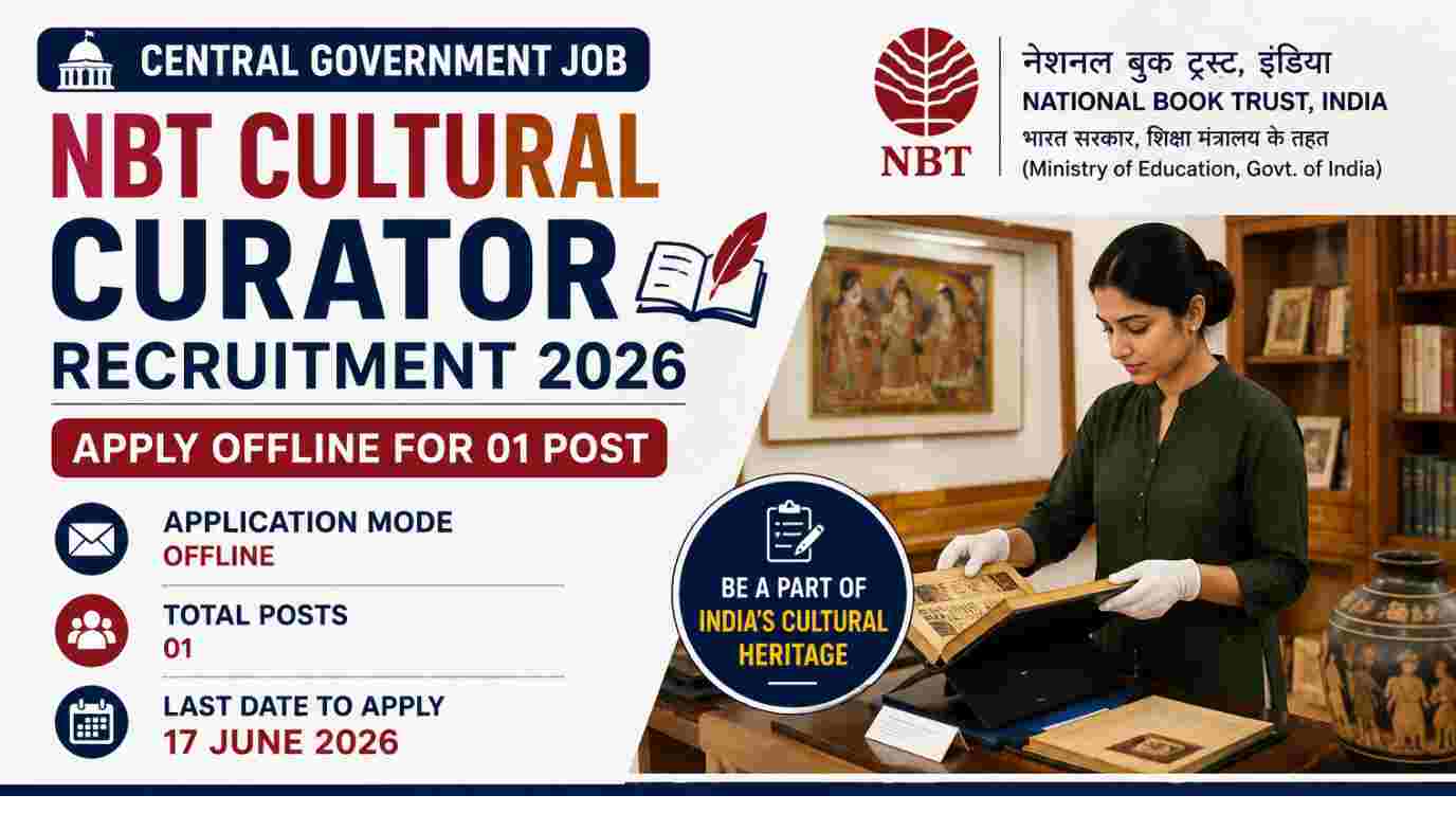 National Book Trust NBT Cultural Curator Recruitment 2026 Notification Out for 01 Posts, Apply Offline